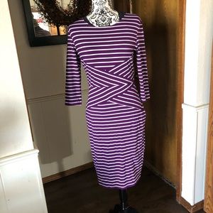 Purple stripe bodycon dress